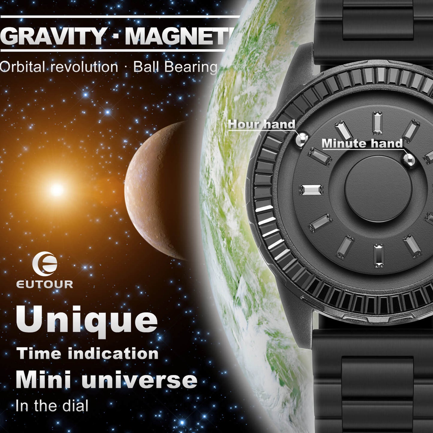 EUTOUR Relojes magnéticos de cuarzo elegantes E048